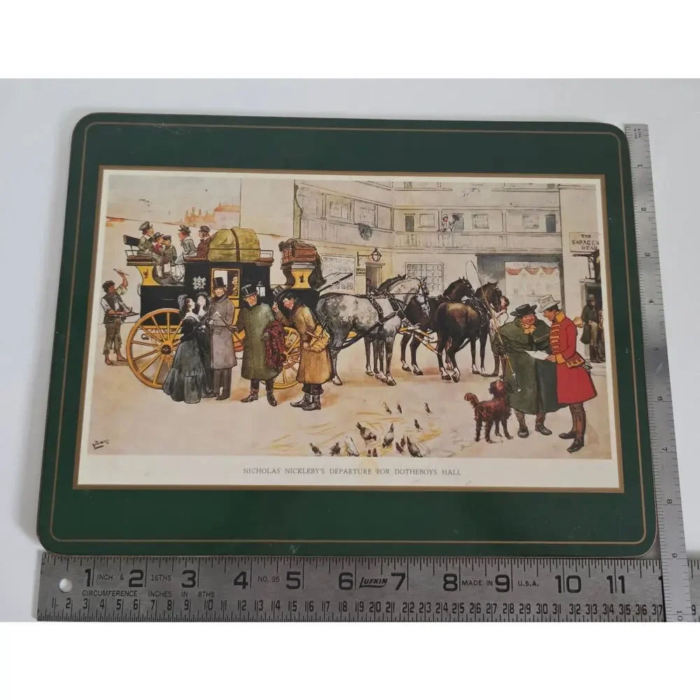 Vintage Pimpernel Nicholas Nickleby Cork Back Placemats Set of 5 England